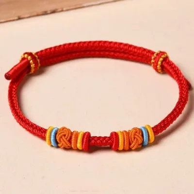 ブレスレット レッド レディース メンズ キッズ 赤い糸 紐 手芸 パーツ DIY 手編み 調整可能 ハンドメイド アクセサリーパーツ