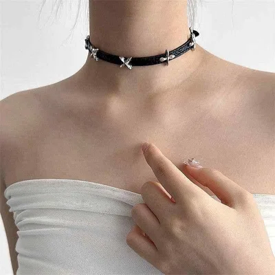 Necklace Women's Choker Black Faux Leather Hokatsu Style Punk Style Collar Accessory Necklace Simple Elegant