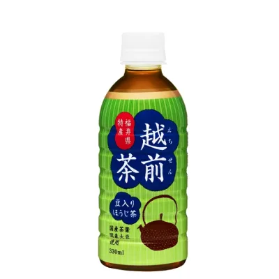 盛田株式会社 ハイピース 豆入りほうじ茶 越前茶 ケース売り ペットボトル 飲料 飲料水 (330ml×24本)(4940031503346)