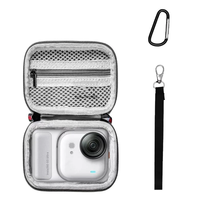For Insta360 GO Ultraケース用 カメラバッグ【vaele】 全面保護収納ケース 耐衝撃 コンパクト設計 携帯便利Insta360 GO Ultra 用 専用保護カバー 収納ケース(Grey)