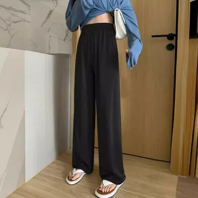 ワイドパンツ レディース 接触冷感 アセテート ズボン ボトムス ピンク 春夏秋 紫外線対策 防紫外線 防寒 対策 涼しい 薄手 伸縮性 ストレッチ 楽ちん ウエストゴム ハイウエスト 脚長 美脚 落ち感 ドレープ 縦ドレープ 体型カバー ゆったり カジ