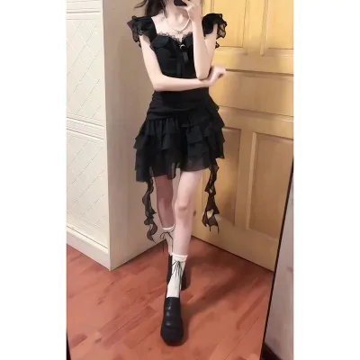 Women's Sleeveless Long Dress Summer Beach Travel Sea Daily Use Resort Black Slender Look A-line Camisole Maxi Length Summer Dress Stylish Cute Casual