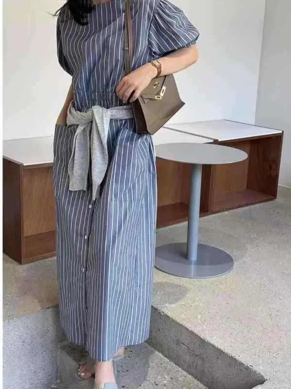 ワンピース レディース 半袖 ロング 夏 ゆったり 体型カバー ボーダー 膝丈 リラクシー リゾート カジュアル 旅行 部屋着 ルームウェア かわいい 20代 30代 40代 大人