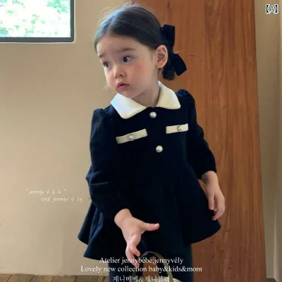 ベビー服 ロンパース 女の子 赤ちゃん 長袖 ワンピース風 セーラーカラー ニット コットン 秋 冬 お出かけ 出産祝い フォーマル ハーフバースデー 70 80