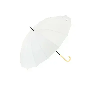16K花びらき 55cm 長傘 無地 シルバーホワイト