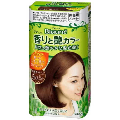 花王 ブローネ 香りと艶カラー 濃厚クリーム 早染めタイプ 5NA 深いナチュラルブラウン (A剤40g+B剤40g)