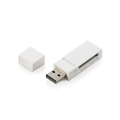 エレコム ELECOM カードリーダー スティックタイプ USB2.0対応 SD+microSD対応 ホワイト MR-D205WH