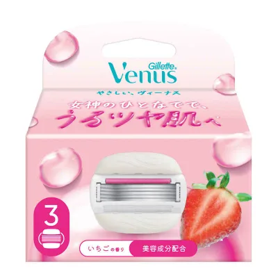 P&G ジレット ヴィーナス うるもち肌 イチゴ畑の香り 替刃 3個入