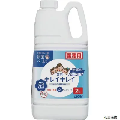 ライオン BPGHU2P キレイキレイ薬用泡ハンドソープ プロ無香料 2L