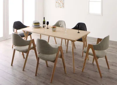 送料無料 ダイニングセット 7点セット テーブル(W170)×1+チェア×6 北欧デザインワイドダイニング オレロ 6人用 6人掛け デザイナーズチェア ダイニングテーブル ダイニングテーブルセット 食卓テーブル 食卓セット 木製 シンプル おしゃれ 北欧 かわいい 敬老の日