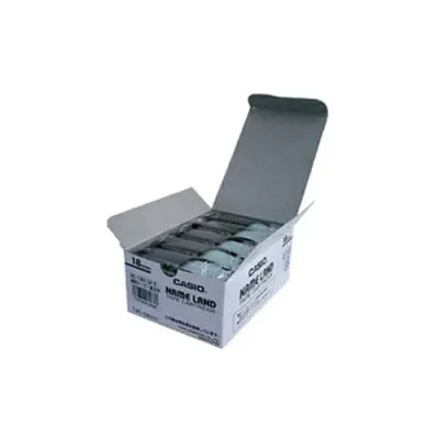 CASIO NAME LAND Standard Tape (Transparent Tape/Black Letters/18mm Width, 5 Pieces) XR-18X-5P-E
