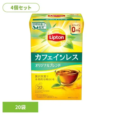 リプトン カフェインレスティー 20袋×4個 紅茶 ティーバッグ リプトン カフェインレス デカフェ キーコーヒー