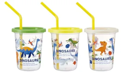 スケーター(Skater) ストロー付 タンブラー 230ml 3個 セット 日本製 ディノサウルス 恐竜 26 男の子 SIH2ST- 送料無料