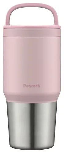 【ハンドル付き・食洗器対応】ピーコック 水筒 600ml スクリュータイプ ステンレスボトル 保冷 保温 パウダーピンク AEF-60 送料無料