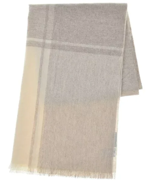 NATURAL BASIC ナチュラルベーシックマフラー レディース - ベージュ系x白【中古】【古着】