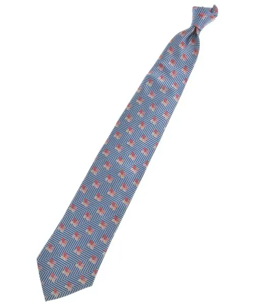 Ermenegildo Zegna ゼニアネクタイ メンズ - 青系xピンク系(総柄)【中古】【古着】