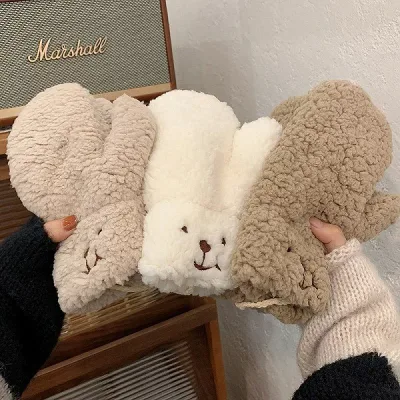 レディース 手袋 もこもこ ミトン 防寒 グローブ 冬 裏起毛 かわいい ふわふわ