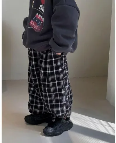 Long pants, long pants, children's clothing, kids, babies, boys, brushed lining, warm, plain, simple, winter, casual, sports
