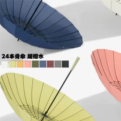 長傘 9色 超撥水テフロン 24本骨傘 レディース メンズ 父の日 長柄 日傘 雨傘 晴雨兼用 ビッグサイズ uvカット 紫外線対策 手動開閉式 大きい長傘 オシャレ 女性用 婦人 紳士 カサ