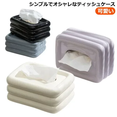 Paper Pot Tissue Case Korean Style Ceramic Cute Paper Box Stylish Tissue Box Toilet Paper Lightweight Tissue Holder Decoration Tissue Housewarming Gift Wedding Gift Gift Decoration Present Moving Stylish