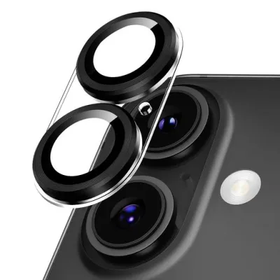 Podick カメラカバー iPhone 16 /16 Plus用 カメラフィルム 透明台座 全面保護 9H強化ガラス 傷防止 レンズ保護 耐衝撃 アイフォン16 /16 プラス 用 カメラ保護 高透過率 黒縁取り 露出オーバー防止