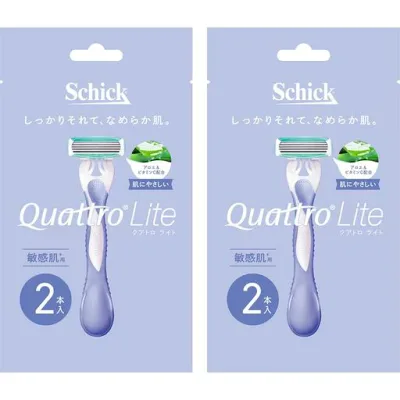 Schick(シック) クアトロライト 敏感肌用 ディスポ(2本入x2パック) 女性用 カミソリ
