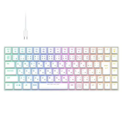 iClever ゲーミングキーボード 75%サイズ 赤軸 メカニカル キーボード 日本語配列 マクロ対応 G05 ホワイト