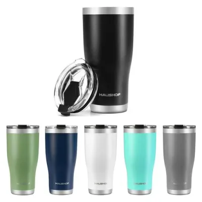 HAUSHOF 真空断熱タンブラー ステンレス ふた付き 600ml 車用タンブラー コーヒーカップ 水筒 マグボトル ステンレスコップ コンビニマグ