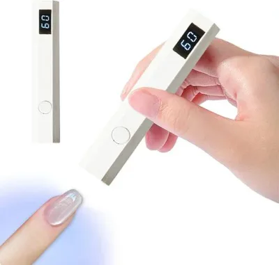 FineGood ネイルライト ハンディペン型 USB 充電式 ポータブル UV ライト レジン用硬化ライト 速乾 LED ディスプレイ 電量 カウントダウン表示 2 階段タイマー 手足両用 プロ & 初心者用 ミニ 持…