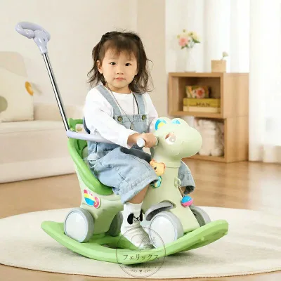 送料無料 木馬 乗用玩具 おもちゃ 赤ちゃん歩行器 ベビーウォーカー 乳幼児用歩行車 子どもの木馬 押し棒付き ペダル付き シートベルト