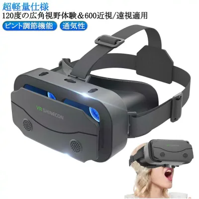 グラス スマホ スマートフォン 動画視聴 3Dメガネ Android バーチャル VRゴーグル VR iPhone 3D眼鏡 ピント調節機能 VRグラス VRヘッドマウントディスプレイ バーチャル空間を体感 通気性 軽量 VR眼鏡