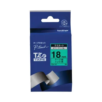 (まとめ) ブラザー BROTHER ピータッチ TZeテープ ラミネートテープ 18mm 緑/黒文字 TZE-741 1個 【×6セット】 (代引不可)
