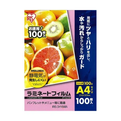 (まとめ)アイリスオーヤマ ラミネートフィルムA4 100μ LFT-A4100 1パック(100枚)【×3セット】 (代引不可)