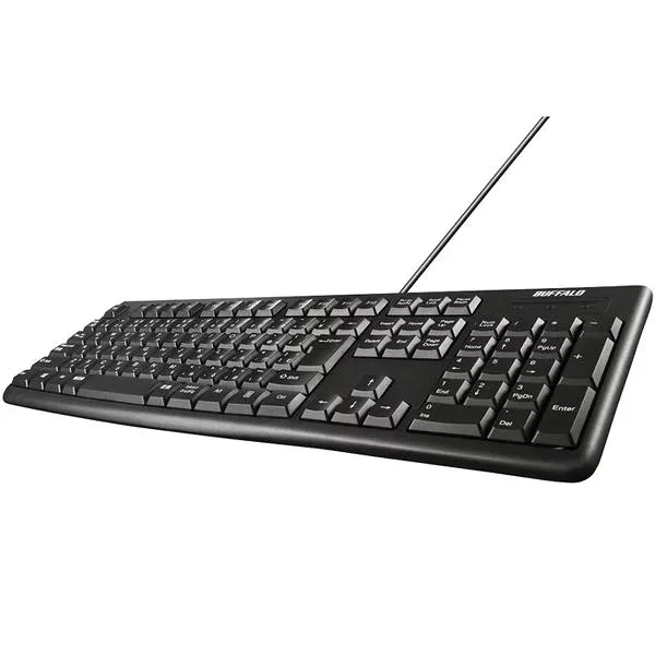 バッファロー(サプライ) USB接続 有線スタンダードキーボード ブラック BSKBU100BK (代引不可)