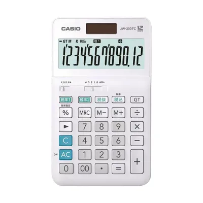 (まとめ)カシオ W税率電卓 12桁ジャストタイプ JW-200TC-N 1台【×2セット】 (代引不可)