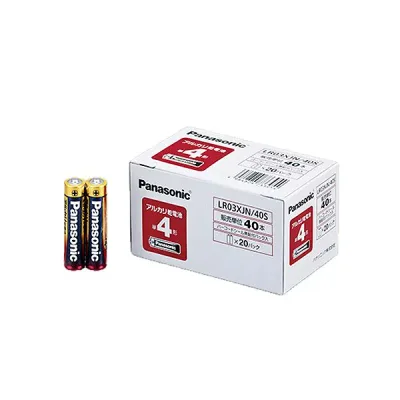 (まとめ)パナソニック アルカリ乾電池 単4形 LR03XJN/40S 1箱(40本) 【×3セット】 (代引不可)