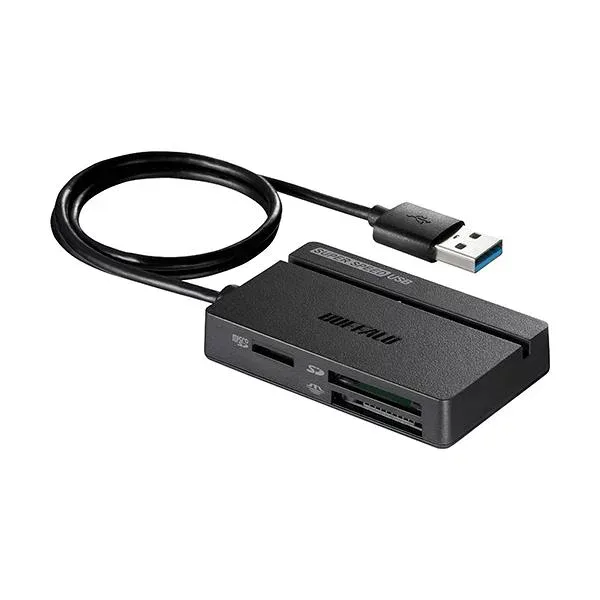 (まとめ)バッファロー USB3.0マルチカードリーダー スタンダード ブラック BSCR100U3BK 1台 【×3セット】 (代引不可)