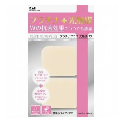 6個セット 貝印 KQ3099 プラチナ+光触媒パフ2P 長角小(代引不可)【送料無料】