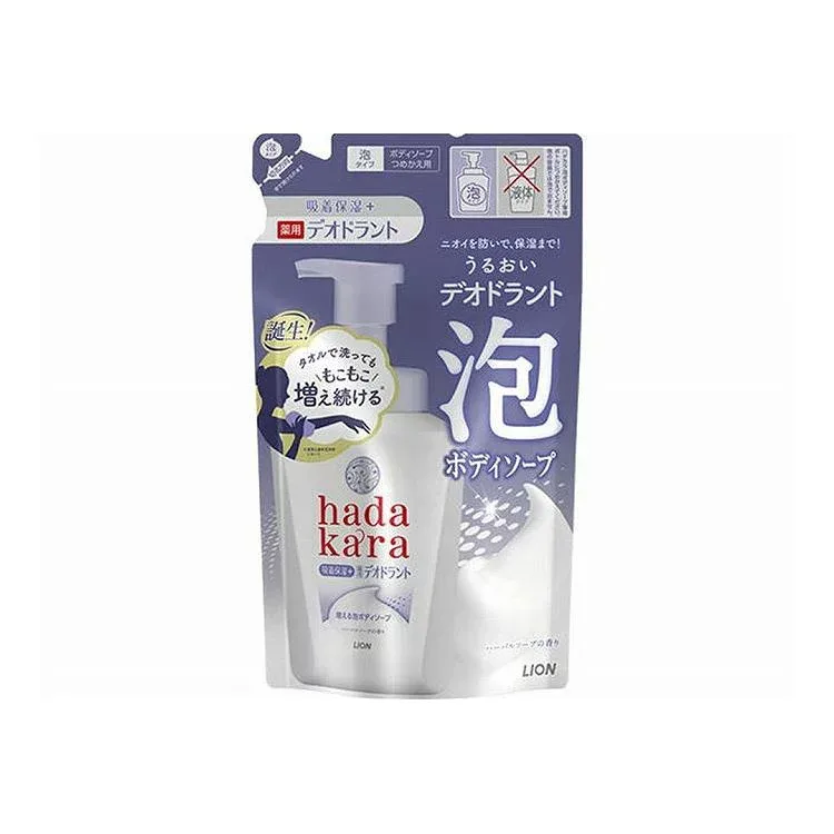 【単品12個セット】 ライオン hadakara泡で出てくる薬用デオドラントボディソープハーバルソープの香りつめかえ用 440ML(代引不可)【送料無料】