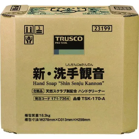 TRUSCO トラスコ ハンドソープ 新・洗手観音 17.0kg バックインボックス TSK170A(代引不可)【送料無料】