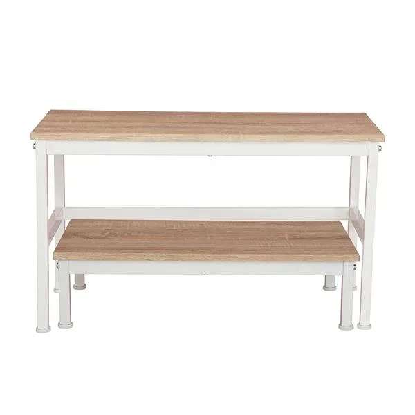 玄関ベンチ&踏み台セット ナチュラル 組立品 (代引不可)