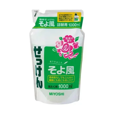 (まとめ) ミヨシ石鹸 液体せっけん そよ風 詰替用 1000ml 1個 【×20セット】 (代引不可)