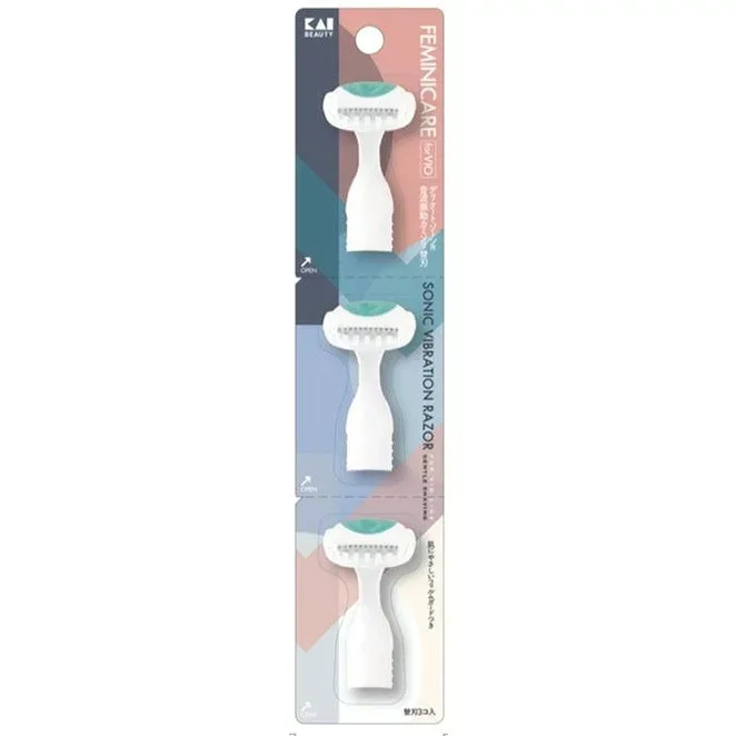 【単品9個セット】GA0114 FEMINICARE 音波振動カミソリ替刃3個入 貝印(代引不可)【送料無料】