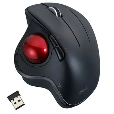 Digio デジオ 角度可変スタンド付き 無線 親指5ボタン光学式トラックボール ブラック MUS-TRIF180BK パソコン周辺機器(代引不可)【送料無料】