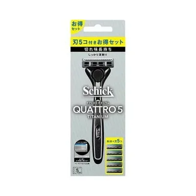 【単品5個セット】 クアトロ5チタニウム コンボパック ホルダー 刃付き +替刃4コ シック・ジャパン(代引不可)【送料無料】