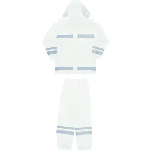 カジメイク 【売切廃番】視認性レディースレインスーツ ホワイト M 383001M 保護具 作業服 雨具(代引不可)【送料無料】