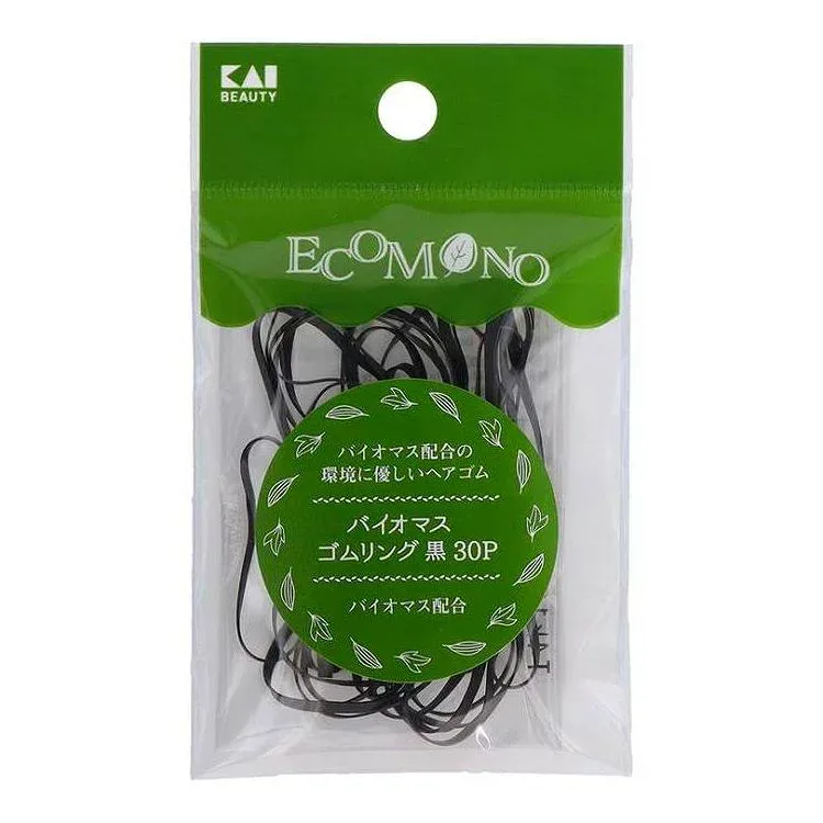 【単品4個セット】 KQ3192 ECOMONO バイオマスゴムリング 黒 30P 貝印(代引不可)【ポイント10倍】【送料無料】