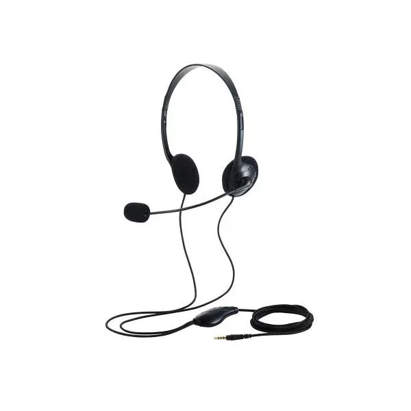 ELECOM Binaural Small Wired Overhead Set φ3.5mm 4 Pole Mini Plug Black HS-HP14STBK