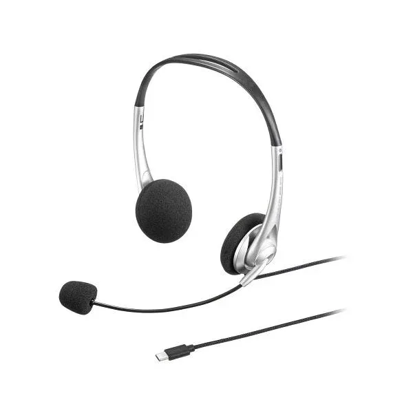サンワサプライ USB TypeCヘッドセット MM-HSTC03SV 代引不可