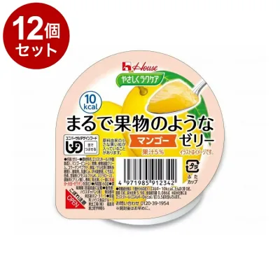 【単品12個セット】 ハウスギャバン やさしくラクケア まるで果物のようなゼリー/個/マンゴー(代引不可)【ポイント10倍】【送料無料】
